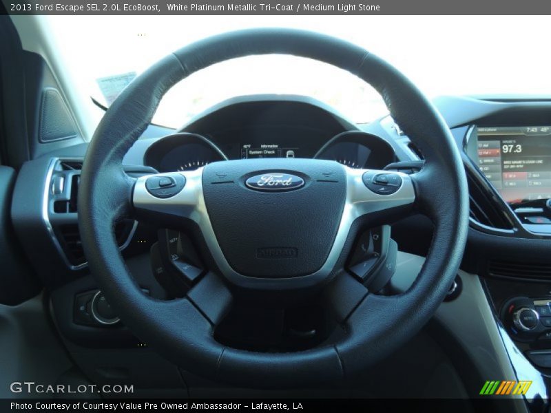 White Platinum Metallic Tri-Coat / Medium Light Stone 2013 Ford Escape SEL 2.0L EcoBoost
