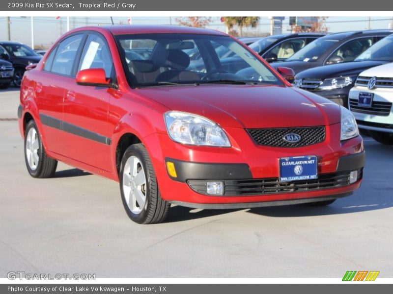 Tropical Red / Gray 2009 Kia Rio SX Sedan
