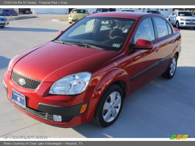 Tropical Red / Gray 2009 Kia Rio SX Sedan