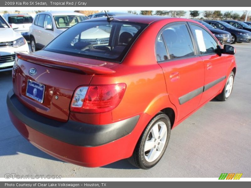 Tropical Red / Gray 2009 Kia Rio SX Sedan