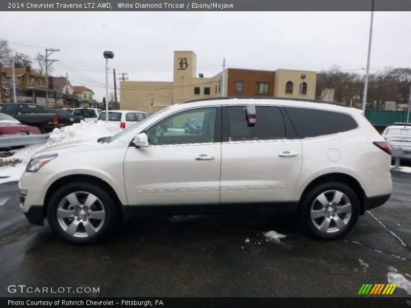White Diamond Tricoat / Ebony/Mojave 2014 Chevrolet Traverse LTZ AWD