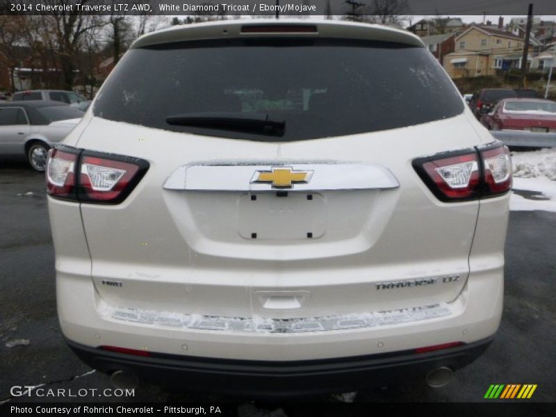 White Diamond Tricoat / Ebony/Mojave 2014 Chevrolet Traverse LTZ AWD