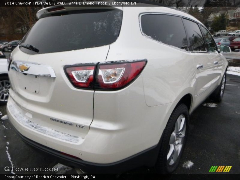 White Diamond Tricoat / Ebony/Mojave 2014 Chevrolet Traverse LTZ AWD