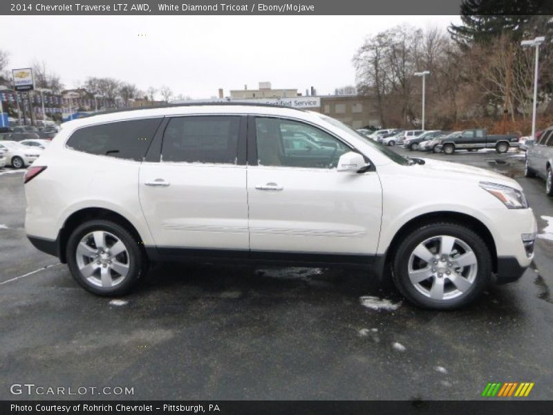 White Diamond Tricoat / Ebony/Mojave 2014 Chevrolet Traverse LTZ AWD