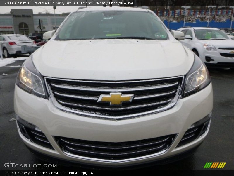 White Diamond Tricoat / Ebony/Mojave 2014 Chevrolet Traverse LTZ AWD