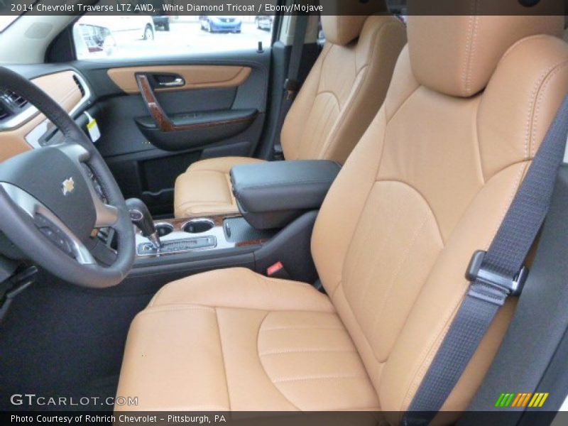 White Diamond Tricoat / Ebony/Mojave 2014 Chevrolet Traverse LTZ AWD