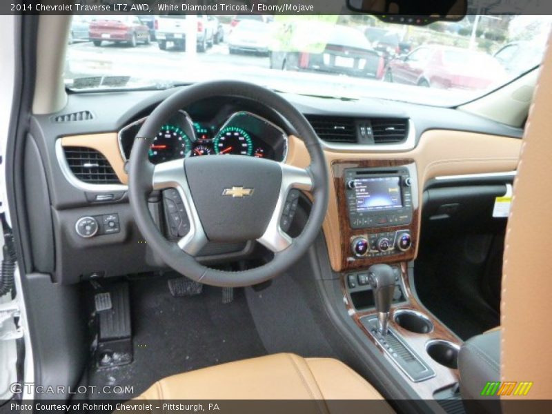 White Diamond Tricoat / Ebony/Mojave 2014 Chevrolet Traverse LTZ AWD