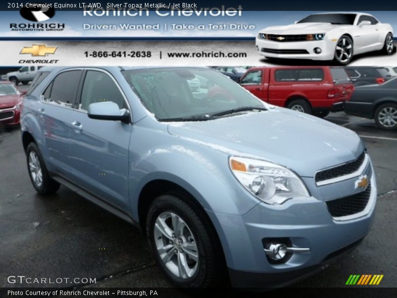 Silver Topaz Metallic / Jet Black 2014 Chevrolet Equinox LT AWD