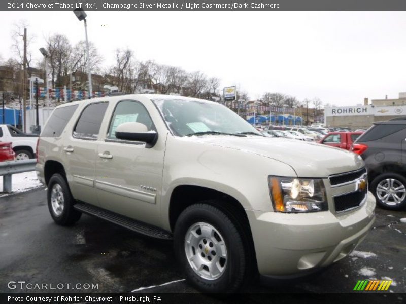 Champagne Silver Metallic / Light Cashmere/Dark Cashmere 2014 Chevrolet Tahoe LT 4x4
