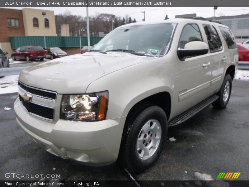 Champagne Silver Metallic / Light Cashmere/Dark Cashmere 2014 Chevrolet Tahoe LT 4x4