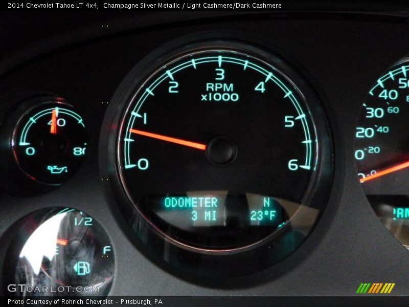Champagne Silver Metallic / Light Cashmere/Dark Cashmere 2014 Chevrolet Tahoe LT 4x4