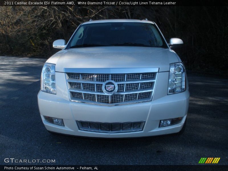 White Diamond Tricoat / Cocoa/Light Linen Tehama Leather 2011 Cadillac Escalade ESV Platinum AWD