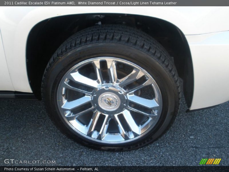 White Diamond Tricoat / Cocoa/Light Linen Tehama Leather 2011 Cadillac Escalade ESV Platinum AWD