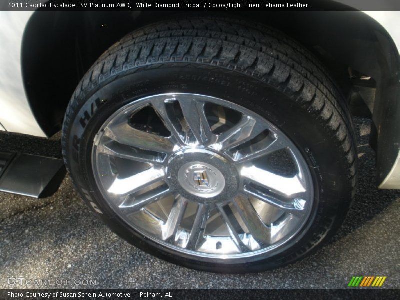 White Diamond Tricoat / Cocoa/Light Linen Tehama Leather 2011 Cadillac Escalade ESV Platinum AWD