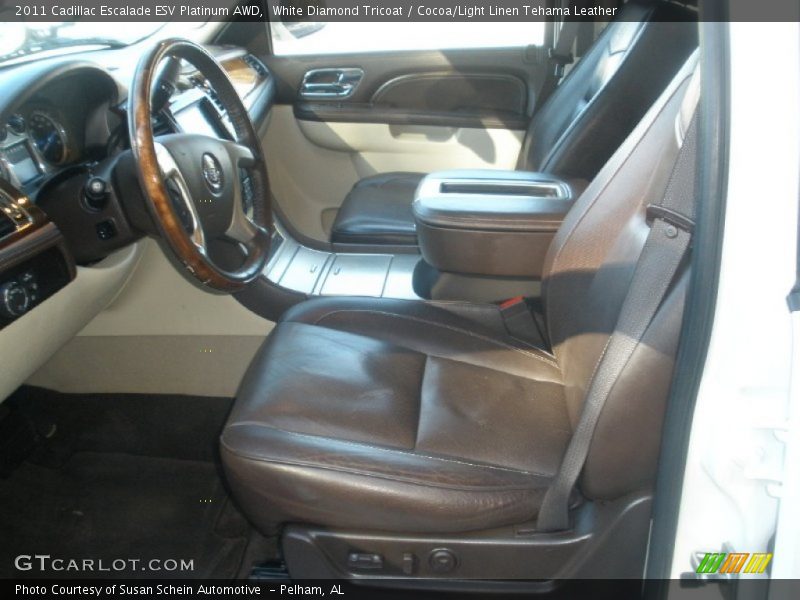 White Diamond Tricoat / Cocoa/Light Linen Tehama Leather 2011 Cadillac Escalade ESV Platinum AWD