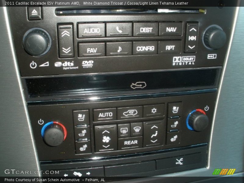 White Diamond Tricoat / Cocoa/Light Linen Tehama Leather 2011 Cadillac Escalade ESV Platinum AWD