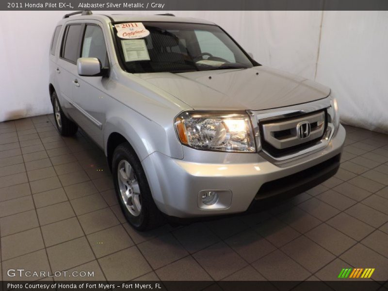 Alabaster Silver Metallic / Gray 2011 Honda Pilot EX-L