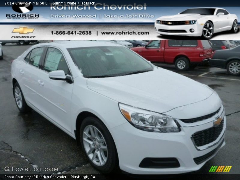 Summit White / Jet Black 2014 Chevrolet Malibu LT