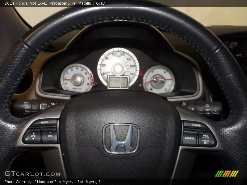 Alabaster Silver Metallic / Gray 2011 Honda Pilot EX-L