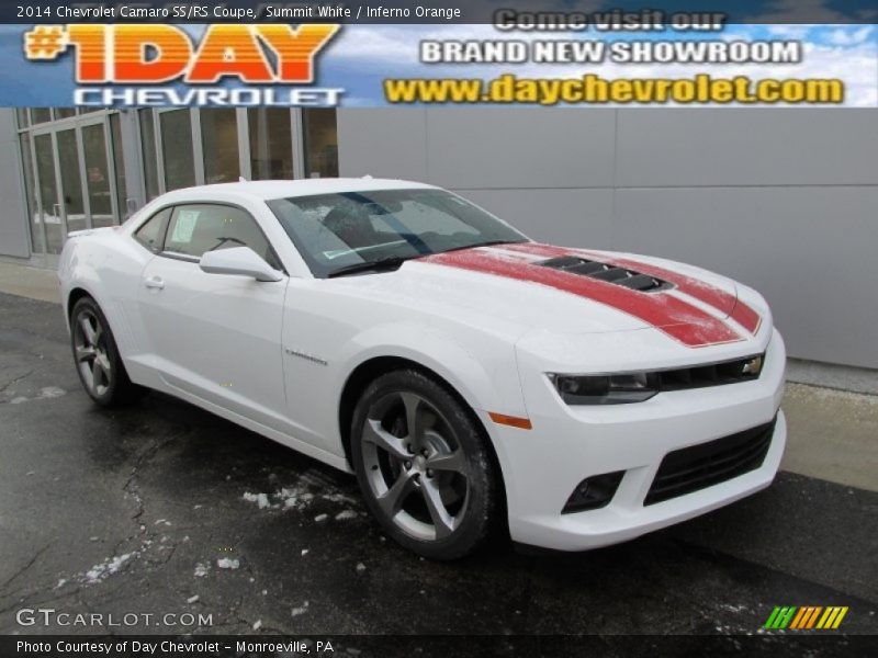 Summit White / Inferno Orange 2014 Chevrolet Camaro SS/RS Coupe