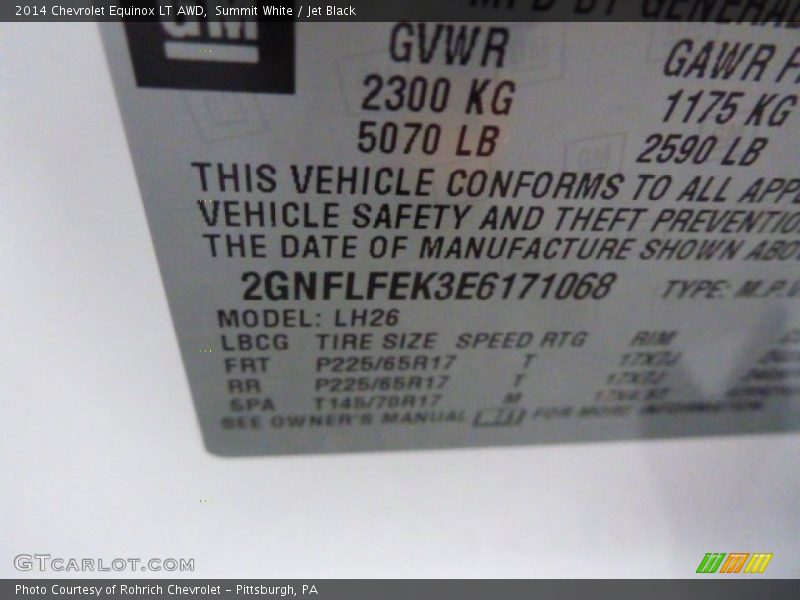Summit White / Jet Black 2014 Chevrolet Equinox LT AWD