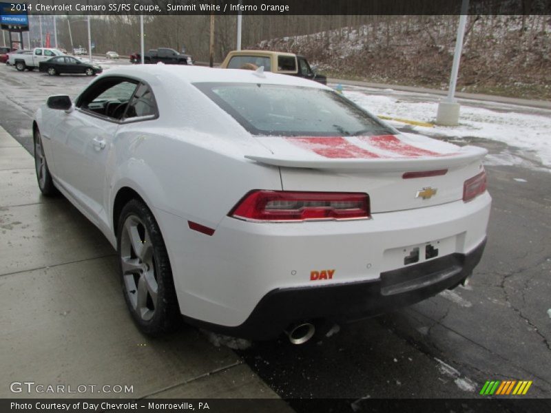 Summit White / Inferno Orange 2014 Chevrolet Camaro SS/RS Coupe