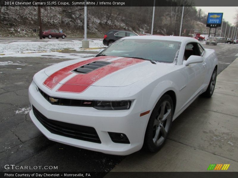 Summit White / Inferno Orange 2014 Chevrolet Camaro SS/RS Coupe
