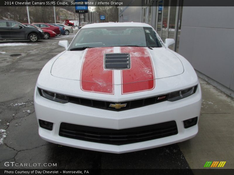 Summit White / Inferno Orange 2014 Chevrolet Camaro SS/RS Coupe