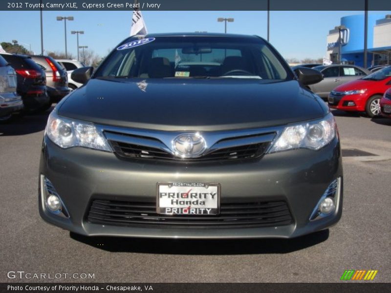 Cypress Green Pearl / Ivory 2012 Toyota Camry XLE