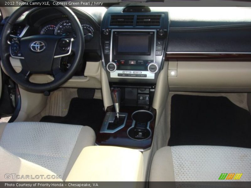 Cypress Green Pearl / Ivory 2012 Toyota Camry XLE