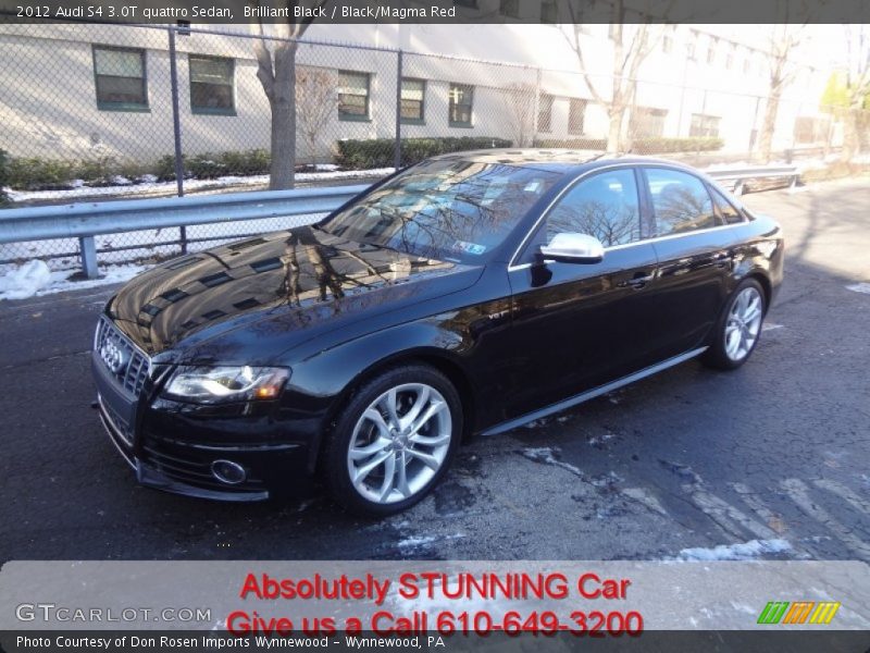 Brilliant Black / Black/Magma Red 2012 Audi S4 3.0T quattro Sedan