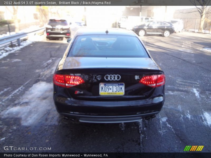 Brilliant Black / Black/Magma Red 2012 Audi S4 3.0T quattro Sedan