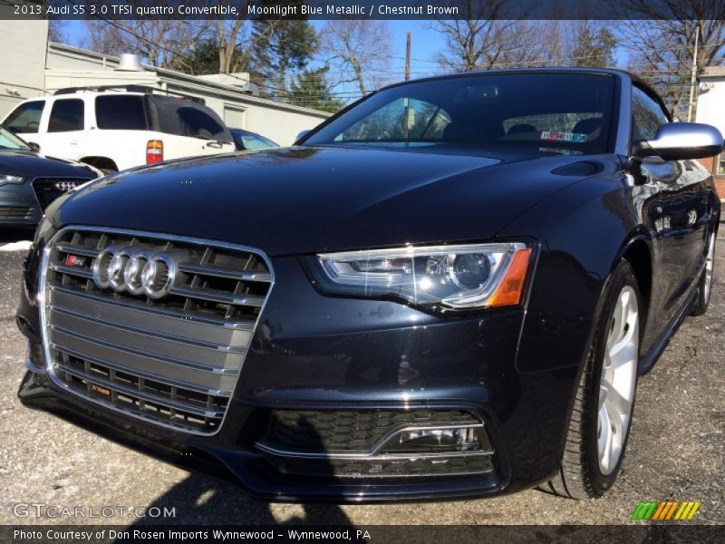 Moonlight Blue Metallic / Chestnut Brown 2013 Audi S5 3.0 TFSI quattro Convertible