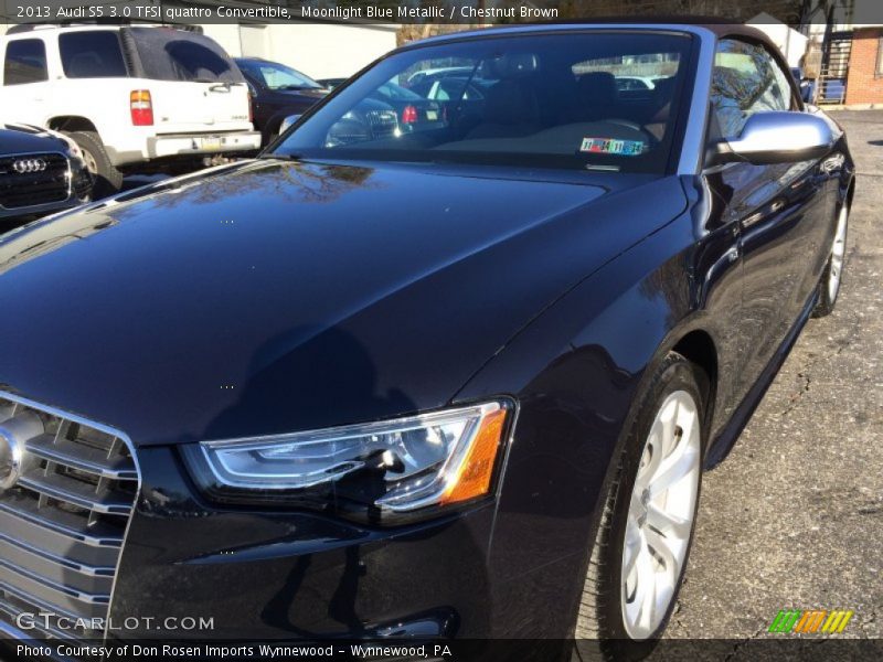 Moonlight Blue Metallic / Chestnut Brown 2013 Audi S5 3.0 TFSI quattro Convertible