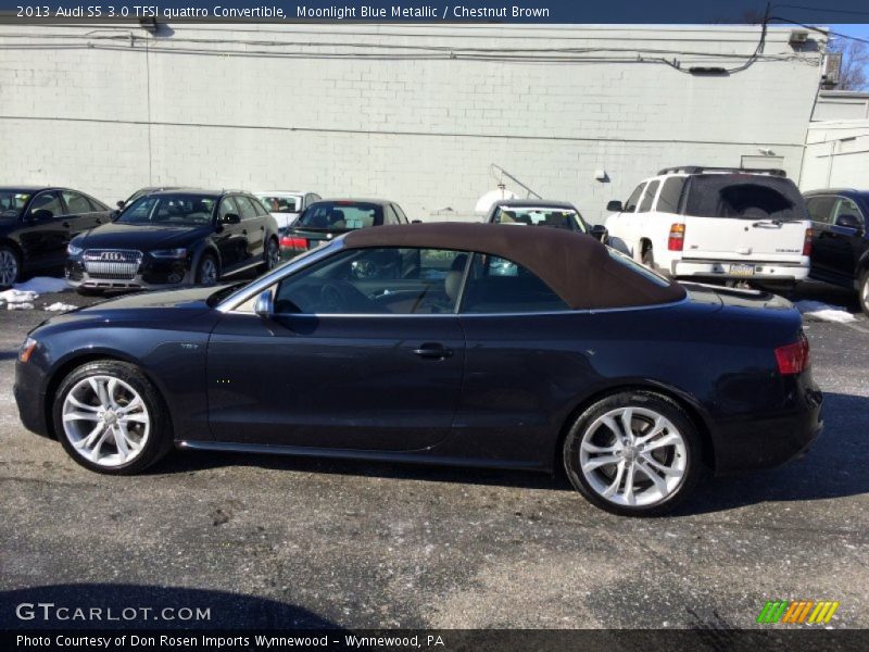 Moonlight Blue Metallic / Chestnut Brown 2013 Audi S5 3.0 TFSI quattro Convertible