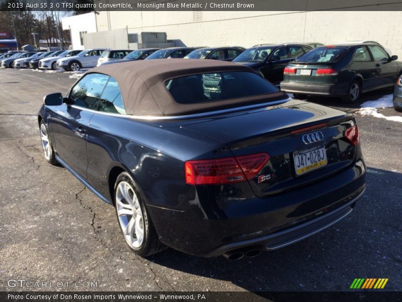 Moonlight Blue Metallic / Chestnut Brown 2013 Audi S5 3.0 TFSI quattro Convertible