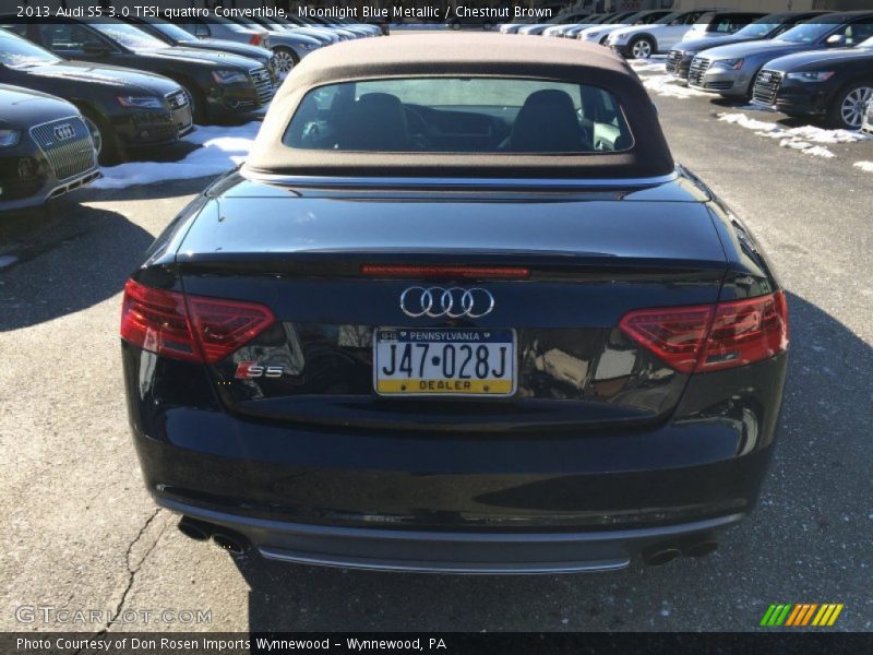Moonlight Blue Metallic / Chestnut Brown 2013 Audi S5 3.0 TFSI quattro Convertible