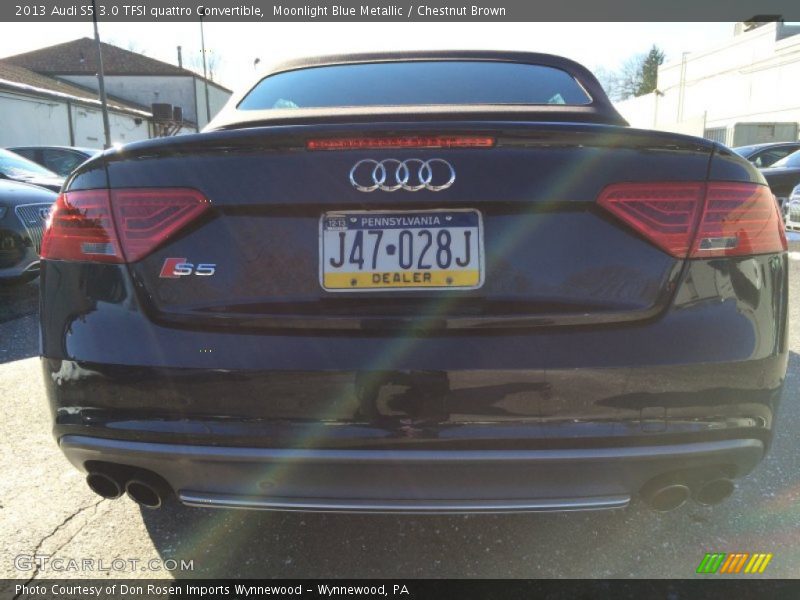 Moonlight Blue Metallic / Chestnut Brown 2013 Audi S5 3.0 TFSI quattro Convertible