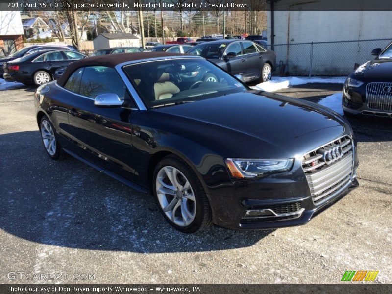 Moonlight Blue Metallic / Chestnut Brown 2013 Audi S5 3.0 TFSI quattro Convertible