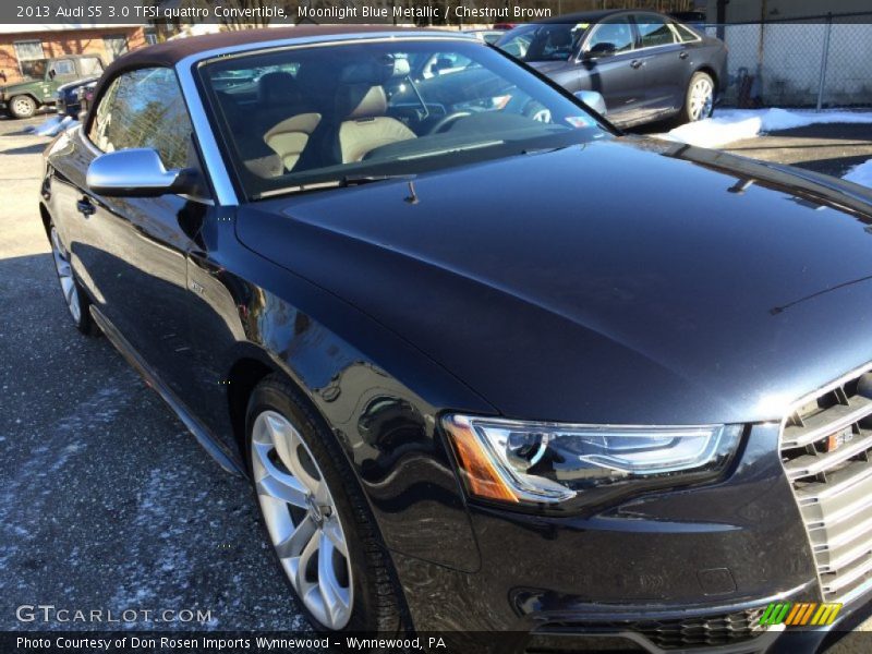 Moonlight Blue Metallic / Chestnut Brown 2013 Audi S5 3.0 TFSI quattro Convertible