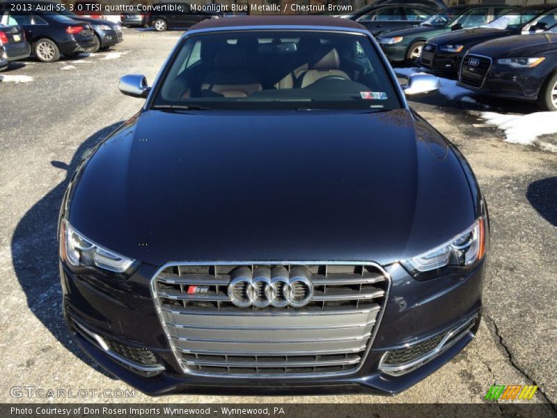 Moonlight Blue Metallic / Chestnut Brown 2013 Audi S5 3.0 TFSI quattro Convertible