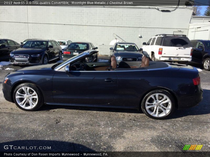 Moonlight Blue Metallic / Chestnut Brown 2013 Audi S5 3.0 TFSI quattro Convertible