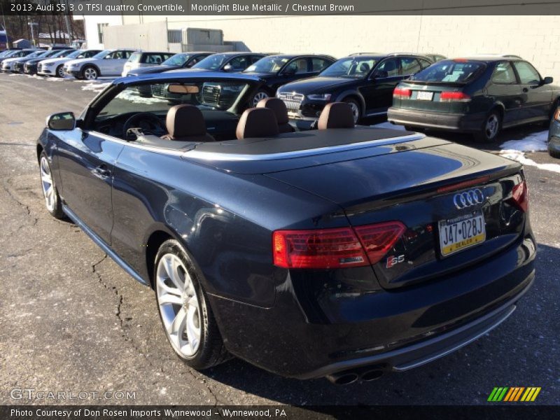 Moonlight Blue Metallic / Chestnut Brown 2013 Audi S5 3.0 TFSI quattro Convertible