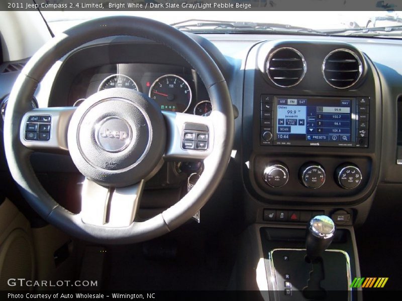 Bright White / Dark Slate Gray/Light Pebble Beige 2011 Jeep Compass 2.4 Limited