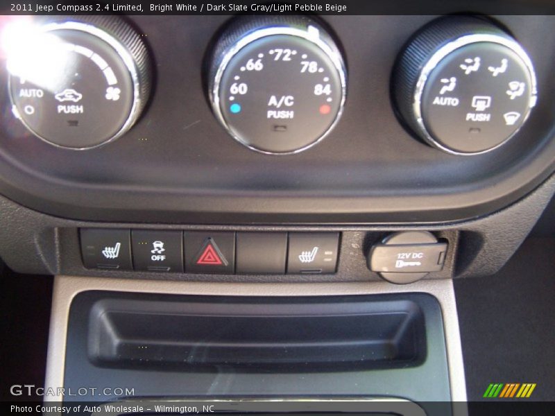 Bright White / Dark Slate Gray/Light Pebble Beige 2011 Jeep Compass 2.4 Limited