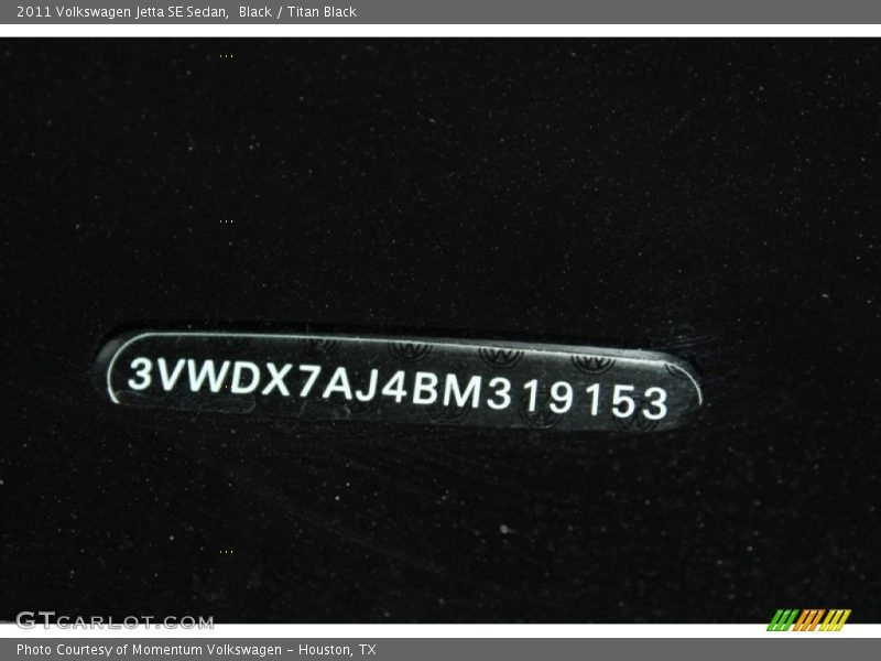 Black / Titan Black 2011 Volkswagen Jetta SE Sedan