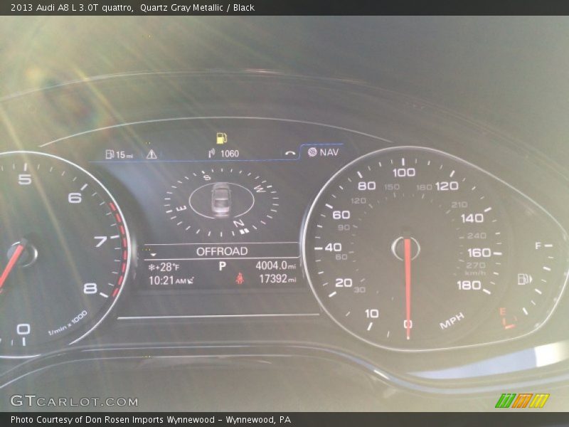 Quartz Gray Metallic / Black 2013 Audi A8 L 3.0T quattro