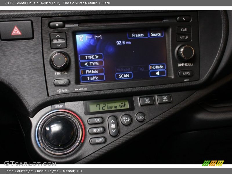Classic Silver Metallic / Black 2012 Toyota Prius c Hybrid Four