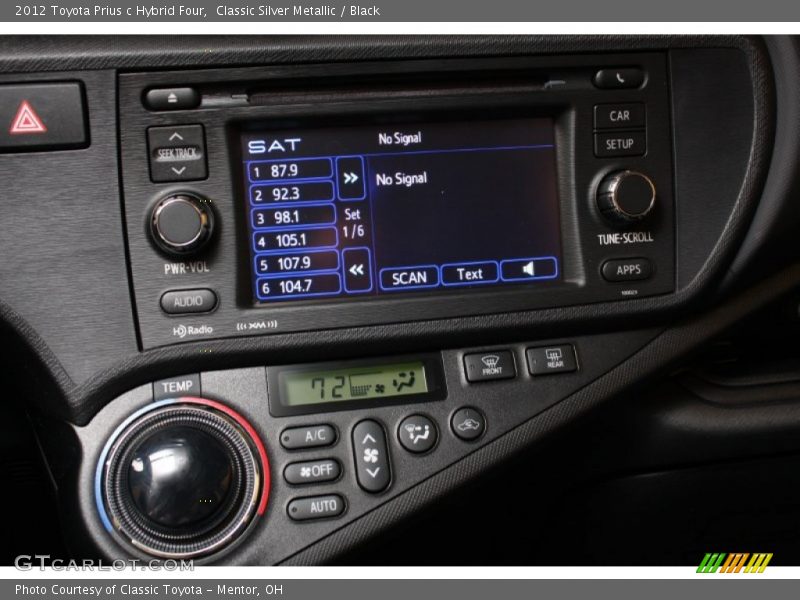 Classic Silver Metallic / Black 2012 Toyota Prius c Hybrid Four