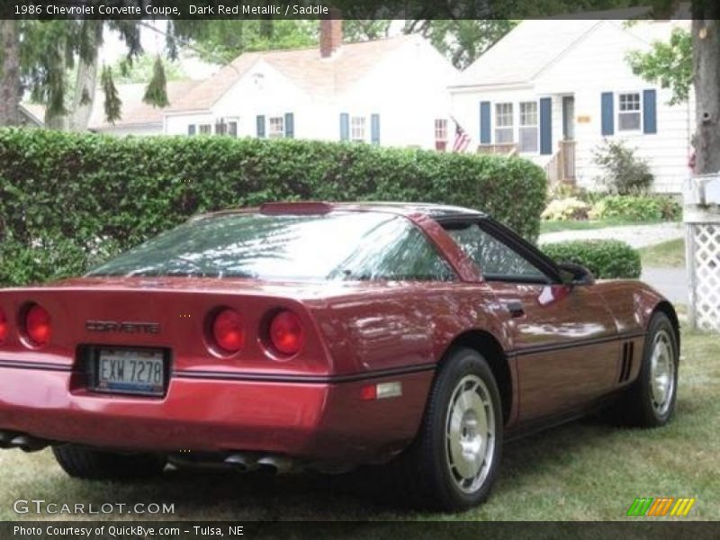 Dark Red Metallic / Saddle 1986 Chevrolet Corvette Coupe